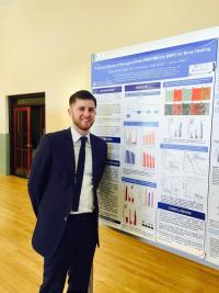 Michael Schiff shows his research at Birnberg Day at the Columbia University College of Dental Medicine